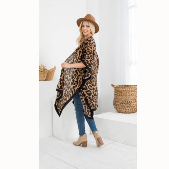Best Seller! Leopard Print Kimono / Swim Cover-Up - Picture 2 of 8